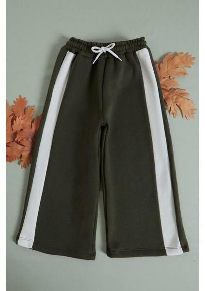 3 Iplik Yanları Şeritli Beli Lastikli Kız Çocuk Eşofman Altı