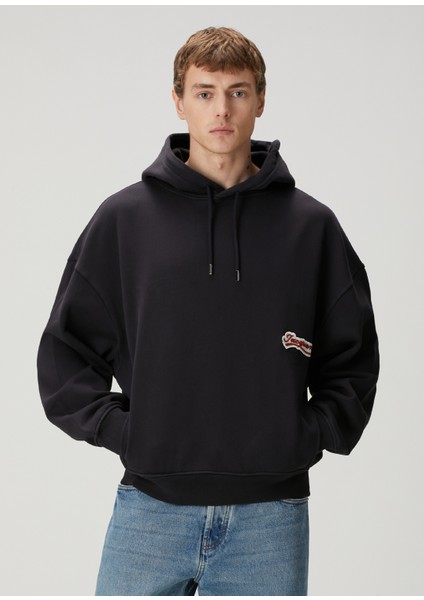 Gio Lacivert Kapüşonlu Sweatshirt