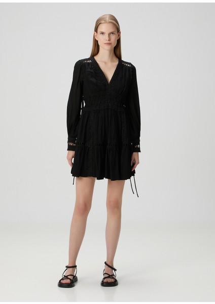 Xanthe Siyah Mini Elbise