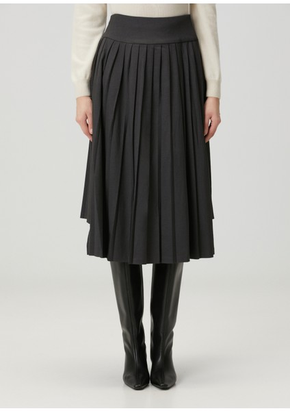 Kaya Antrasit Pileli Midi Etek fiyatları