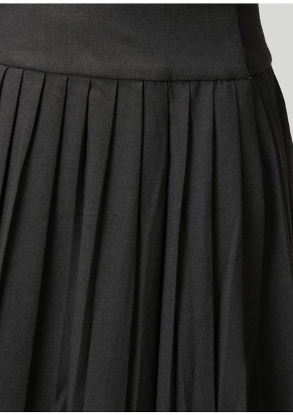 Kaya Antrasit Pileli Midi Etek indirimleri