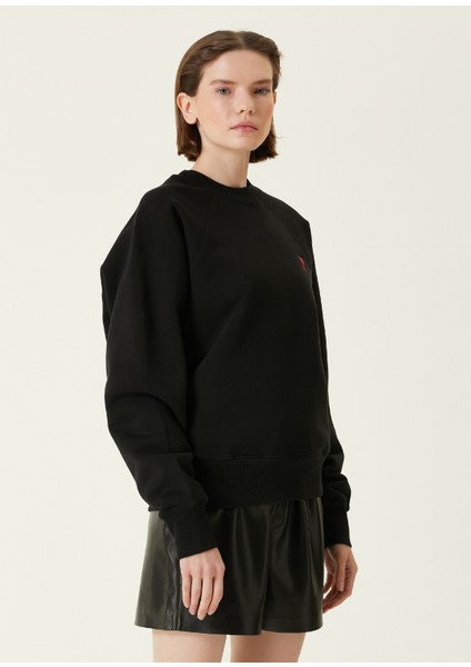 Siyah Logo Nakışlı Sweatshirt modelleri
