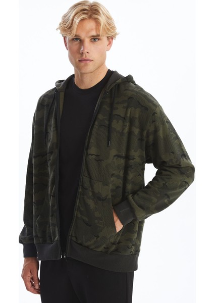 Yeni Sezon Kapüşonlu Uzun Kollu Erkek Fermuarlı Sweatshirt
