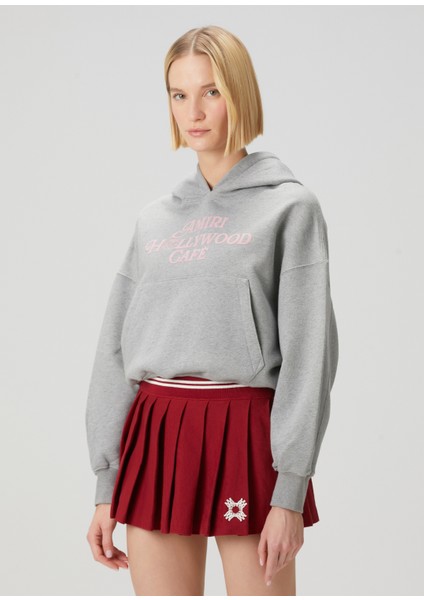 Hollywood Cafe Gri Kapüşonlu Sweatshirt