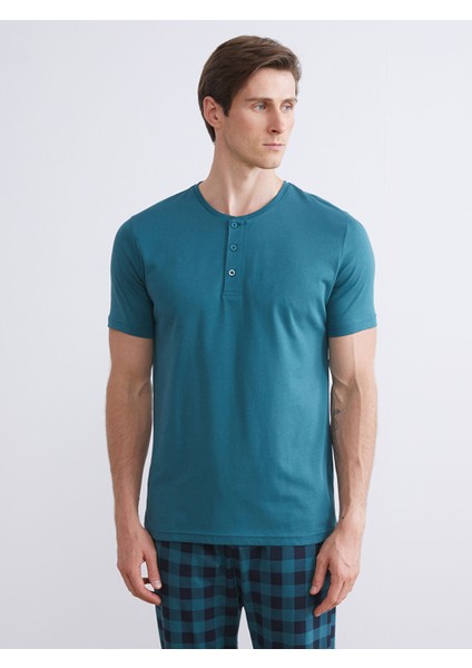 Yeni Sezon Standart Kalıp Ekose Erkek Pijama Takımı