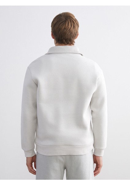 Yeni Sezon Fermuarlı Dik Yaka Erkek Kalın Sweatshirt fırsatları