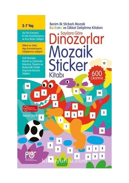 Sayılara Göre Dinozorlar Mozaik Sticker Kitabı