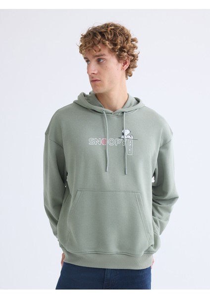 Yeni Sezon Uzun Kollu Snoopy Baskılı Erkek Hoodie