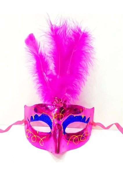 Renkli Tüylü Venedik Parti Maskesi Karışık Renk 12 Adet (4887) fiyatları