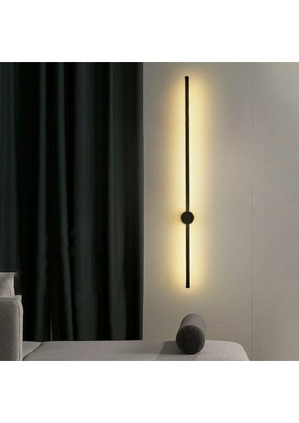 Modern Dekoratif Led Duvar Aplik 70 Cm Günışığı Siyah 1 Adet (PİLLİ DEĞİLDİR) fırsatları