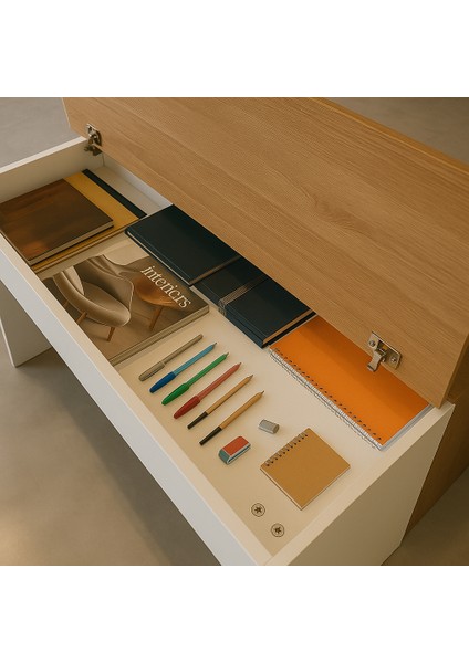 Yeni Nesil Genç Odası Çalışma Masası | Mdf | Ergonomik Tasarım | Kitaplıklı ve Kapaklı Model fiyatları