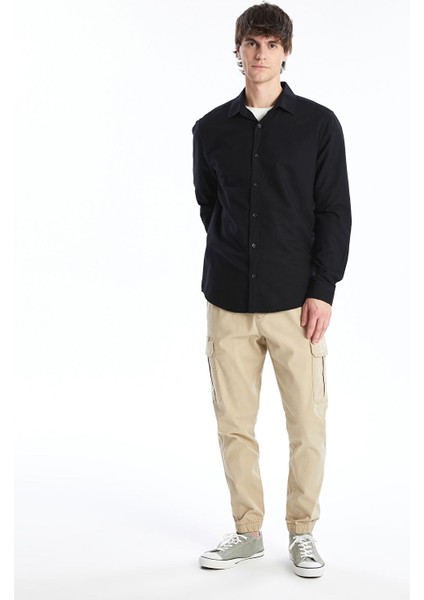 Yeni Sezon Standart Kalıp Gabardin Erkek Kargo Pantolon