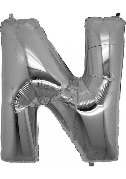 N Harf Folyo Balon Gümüş Renk 40 Inç (4887)