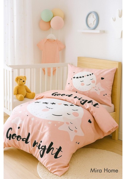 Yenidoğan Kız Bebek Nevresim Takımı %100 Pamuklu Good Night fiyatları