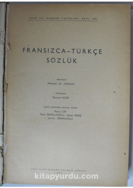 Fransızca Türkçe Sözlük (Kod:4-H-33)