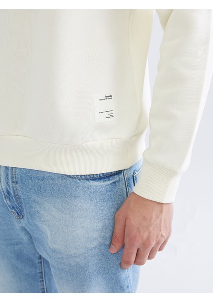 Yeni Sezon Bisiklet Yaka Nakışlı Erkek Kalın Sweatshirt modelleri