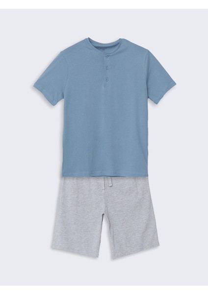 Yeni Sezon Standart Kalıp Erkek Şortlu Pijama Takımı indirimleri