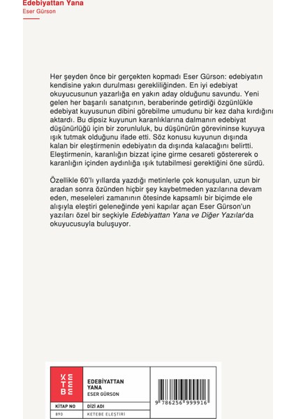 Edebiyattan Yana - Eser Gürson fiyatları