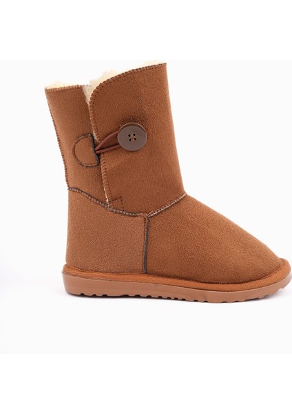 Kiddy Düğmeli Kürklü Çocuk Kışlık Bot