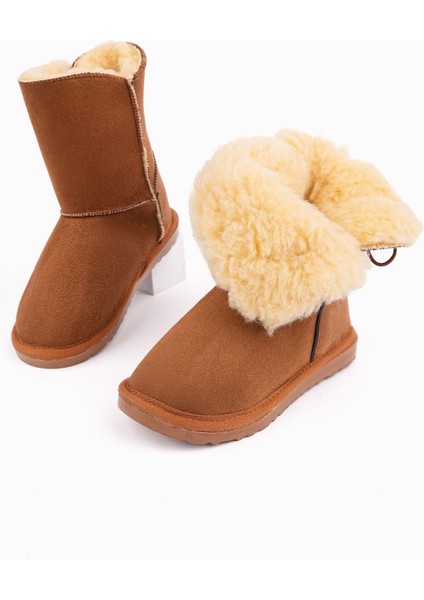 Kiddy Düğmeli Kürklü Çocuk Kışlık Bot