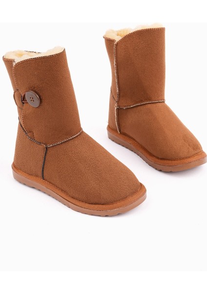 Kiddy Düğmeli Kürklü Çocuk Kışlık Bot