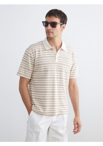 Yeni Sezon Polo Yaka Çizgili Erkek Tişört