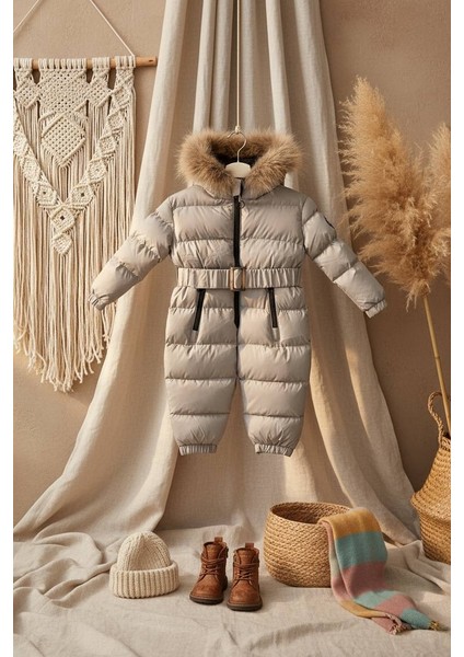 Bebek Kozmonot Tulum Kürk Kapşonlu Gri fiyatları