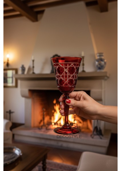 Gloria El Kesmesi (Hand Cut) Renkli Kadeh 270 cc - %100 El İşçiliği Lüks Bardak