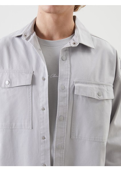 Yeni Sezon Rahat Kalıp Uzun Kollu Gabardin Erkek Gömlek Ceket modelleri