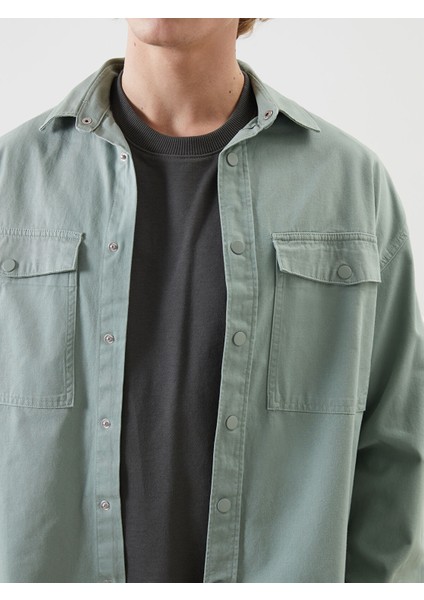 Yeni Sezon Rahat Kalıp Uzun Kollu Gabardin Erkek Gömlek Ceket modelleri