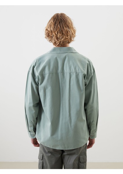 Yeni Sezon Rahat Kalıp Uzun Kollu Gabardin Erkek Gömlek Ceket fırsatları