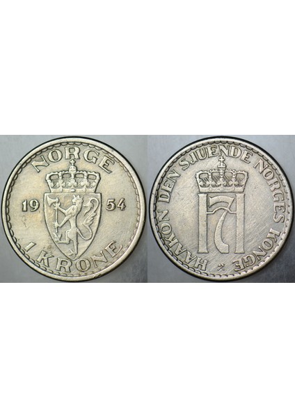 Norveç 1 Kron 1954.