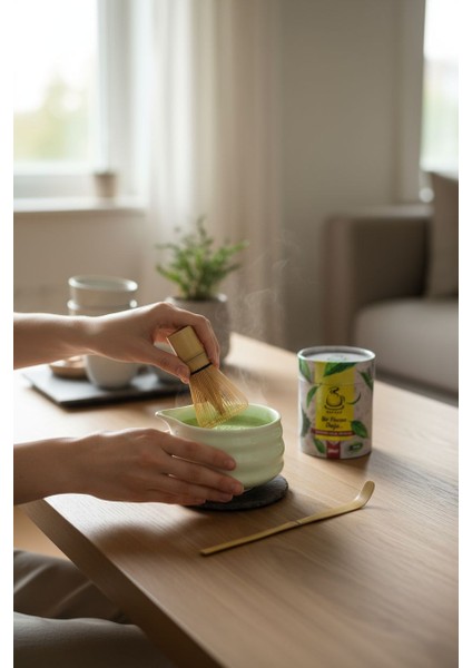 Ceremonial Grade Çayı ve Hazırlama seti. (Bambu Whisk, Seramik Kase, Bambu Kaşık ve Matcha) fiyatları