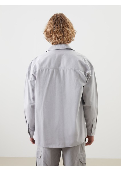 Yeni Sezon Rahat Kalıp Uzun Kollu Gabardin Erkek Gömlek Ceket fırsatları