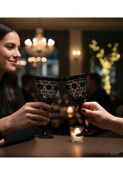 Gloria El Kesmesi Renkli Kadeh (270 cc) - Vintage Tarzı Kristal Görünümlü Bardak fiyatları