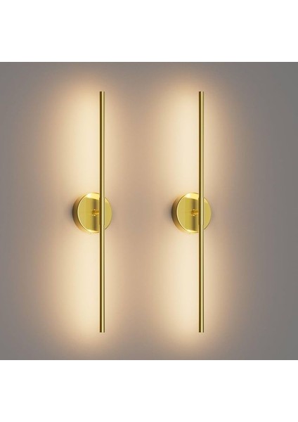 Modern Pilli Aplik Tak Çalıştır Kablosuz Ledli Aplik Eskitme Gold Pil Dahildir 70CM