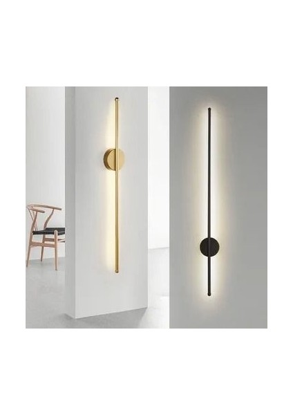 Modern Pilli Aplik Tak Çalıştır Kablosuz Ledli Aplik Eskitme Gold Pil Dahildir 70CM modelleri