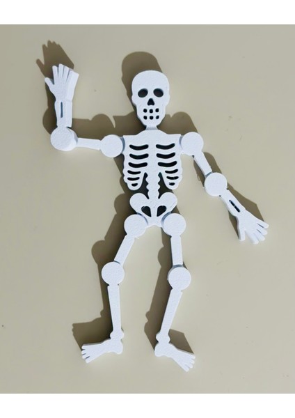 Hareketli 3D Iskelet Figür – Pla Malzeme, Halloween Dekoru, 3D Yazıcı Üretimi-Beyaz fiyatları