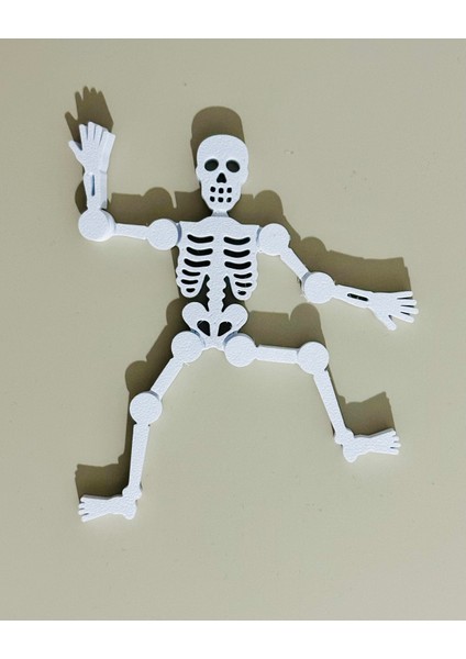 Hareketli 3D Iskelet Figür – Pla Malzeme, Halloween Dekoru, 3D Yazıcı Üretimi-Beyaz modelleri