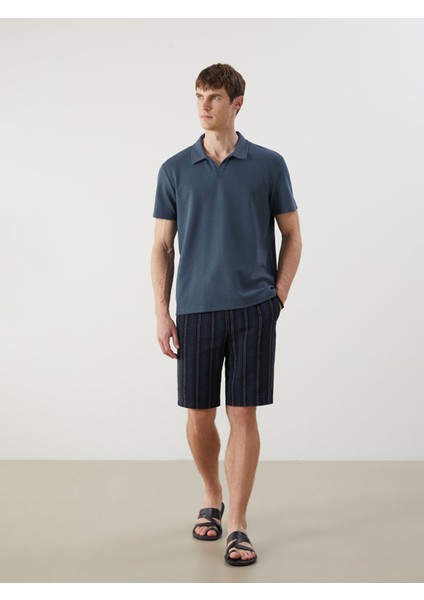 Yeni Sezon Standart Kalıp Çizgili Erkek Şort