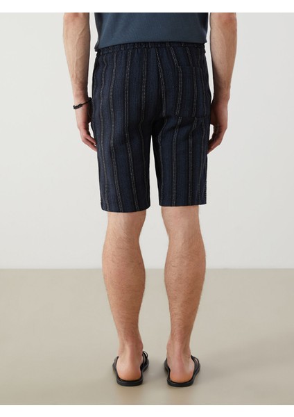 Yeni Sezon Standart Kalıp Çizgili Erkek Şort fırsatları