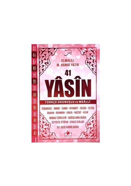 Yasin-I Şerif Türkçe Okunuşlu ve Mealli (Pembe Kapak-Orta Boy-Sesli Yasin)