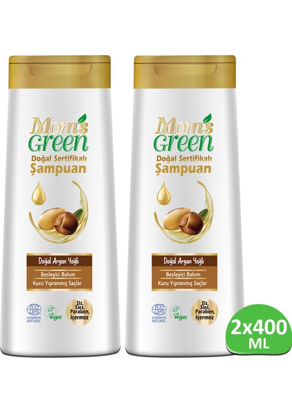 2'li Set Doğal Argan Yağlı Şampuan 400 +400 ml