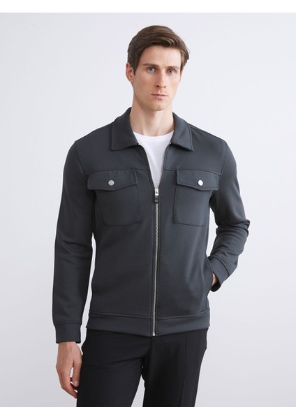 Yeni Sezon Standart Kalıp Gömlek Yaka Erkek Ceket