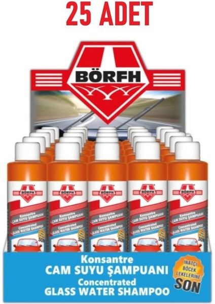 Cam Suyu Şampuanı Konsantre Cam Temizleme Şampuanı Kokulu 32 ml 25 Adet