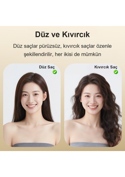Hyperstrait 3’ü 1 Arada Saç Düzleştirici&kurutucu &FIRÇA–100 Milyon Plazmalı Saç Bakım Tarağı ile Kurutma ve Düzleştirme,hızlı Isınma 4 Isı Ayarı,akıllı Otomatik Kapanma Gold modelleri