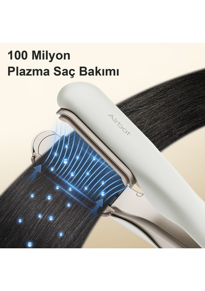 Hyperstrait 3’ü 1 Arada Saç Düzleştirici&kurutucu &FIRÇA–100 Milyon Plazmalı Saç Bakım Tarağı ile Kurutma ve Düzleştirme,hızlı Isınma 4 Isı Ayarı,akıllı Otomatik Kapanma Gold