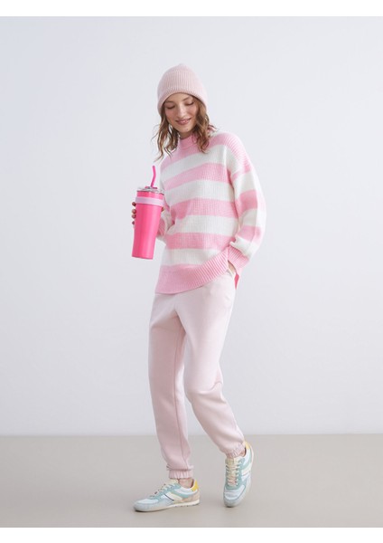 Yeni Sezon Bisiklet Yaka Çizgili Oversize Kadın Triko Kazak fiyatları