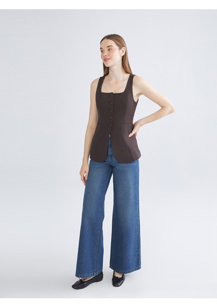 Yeni Sezon Kare Yaka Kadın Klasik Yelek fiyatları