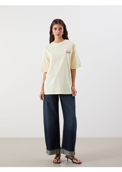 Yeni Sezon Florida Baskılı Oversize Kadın Tişört fiyatları